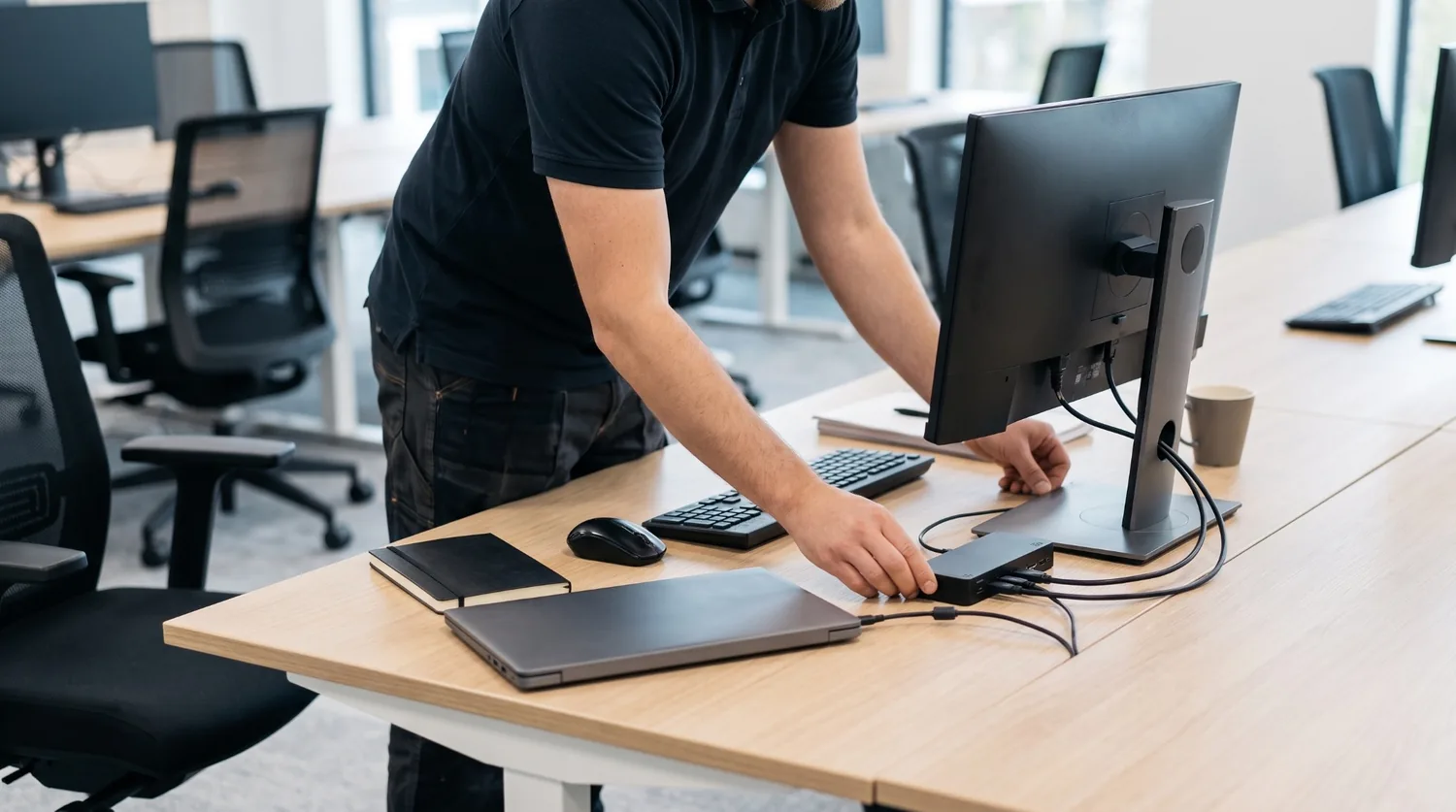 IT support technician working directly with a business user