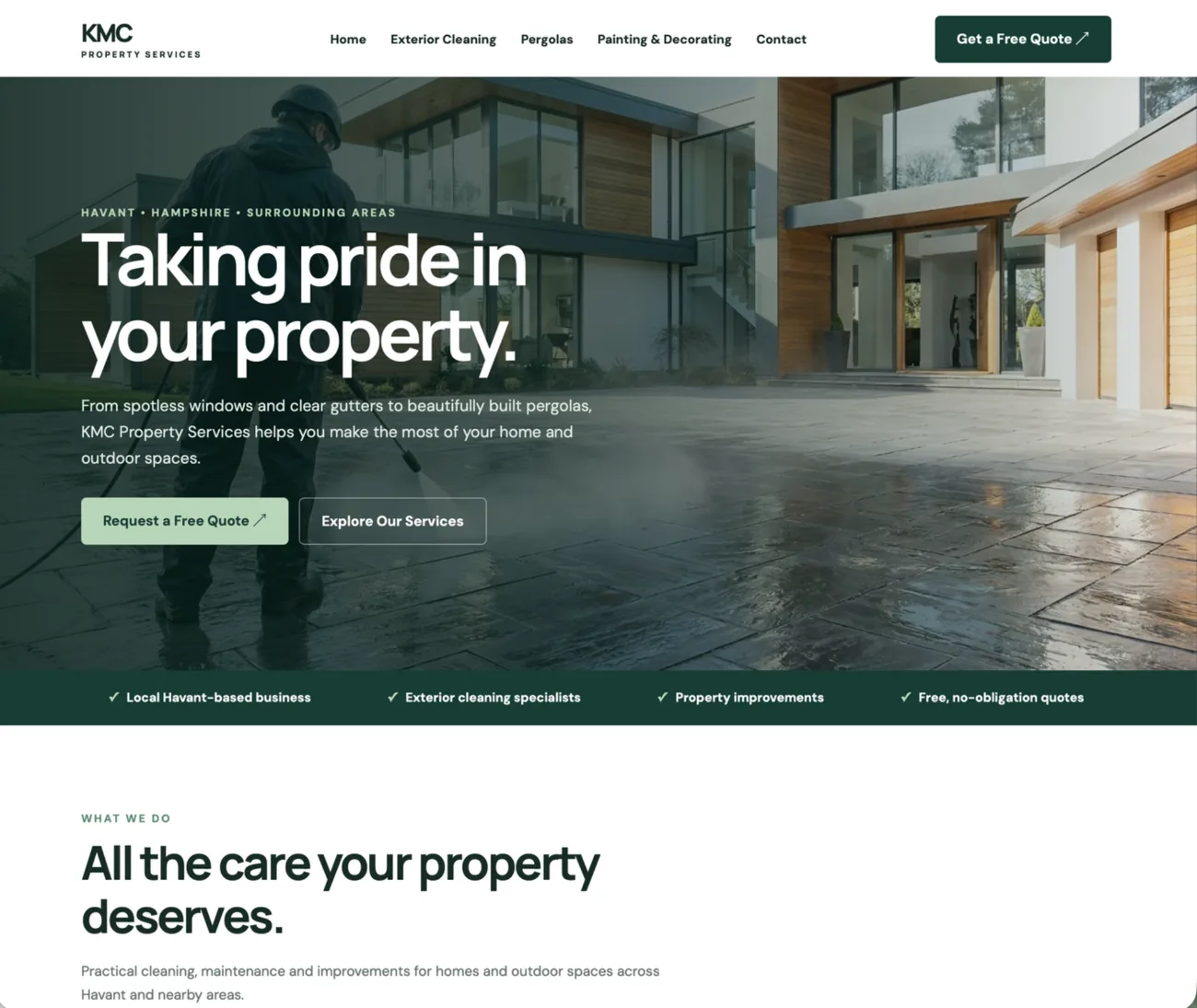 KMC Property Services homepage screenshot